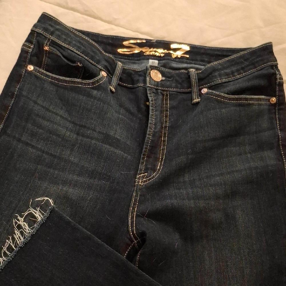 Seven7  Dark Blue Ankle Jeans